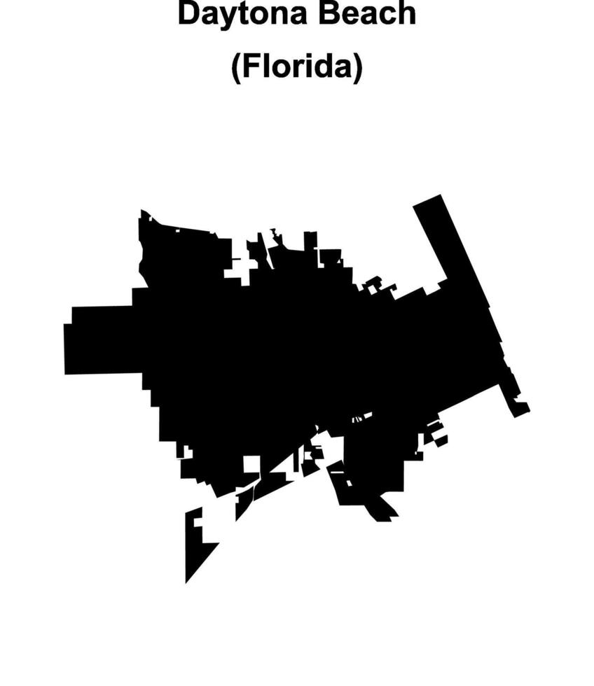 Daytona Beach, Florida blank outline map vector