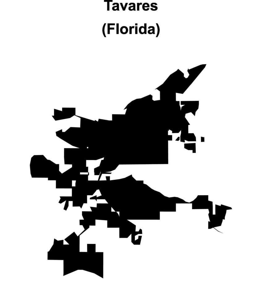 Tavares, Florida blank outline map vector