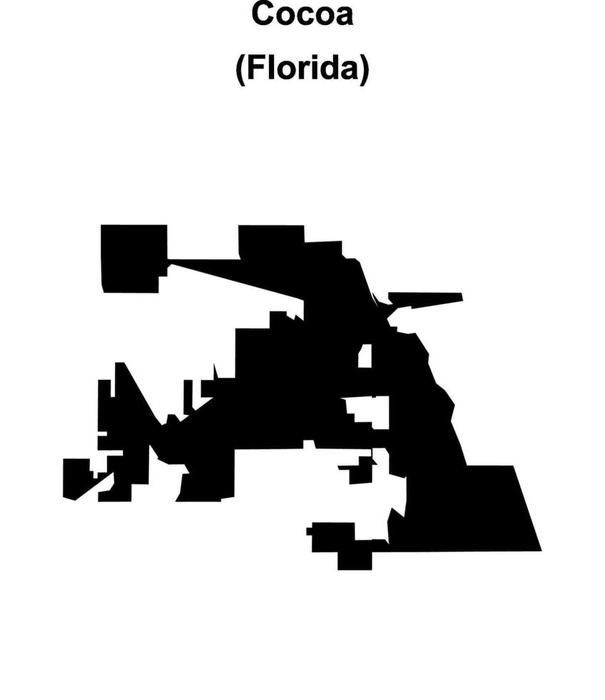 Cocoa, Florida blank outline map vector