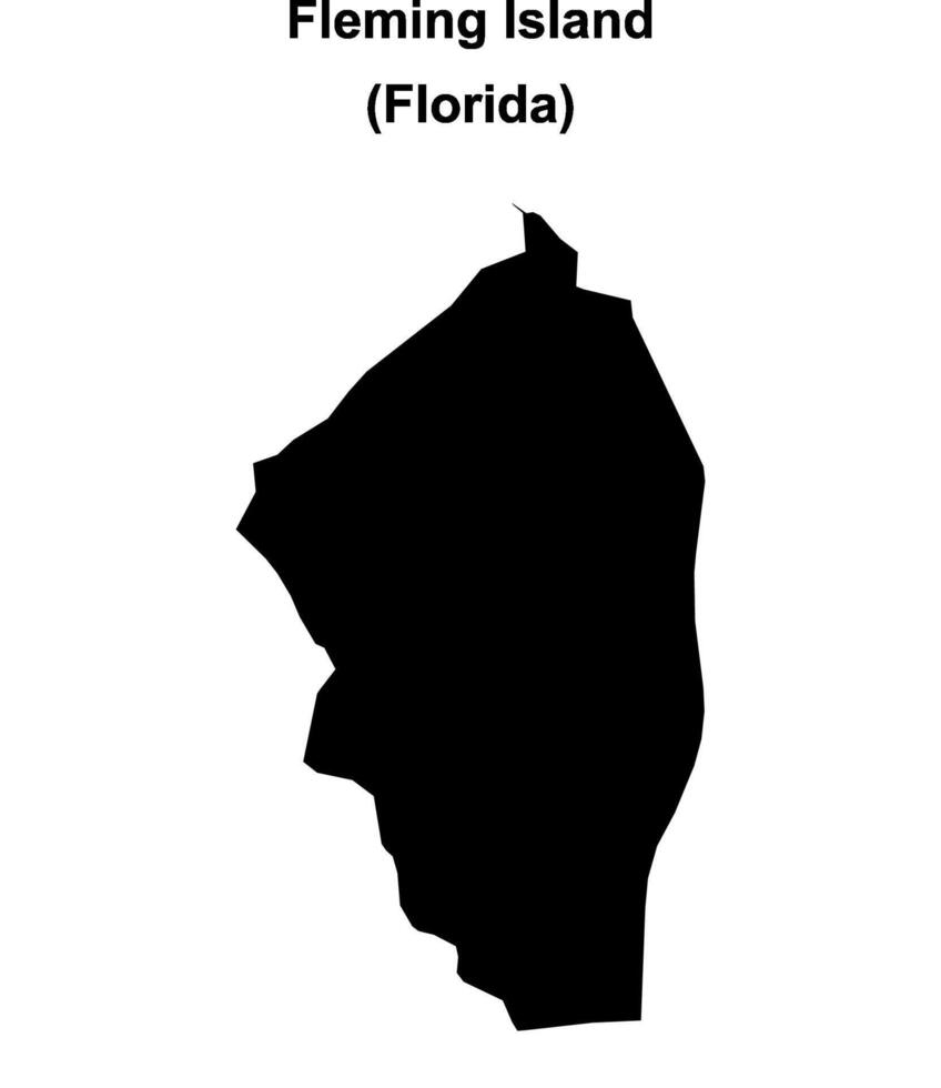 Fleming Island, Florida blank outline map vector
