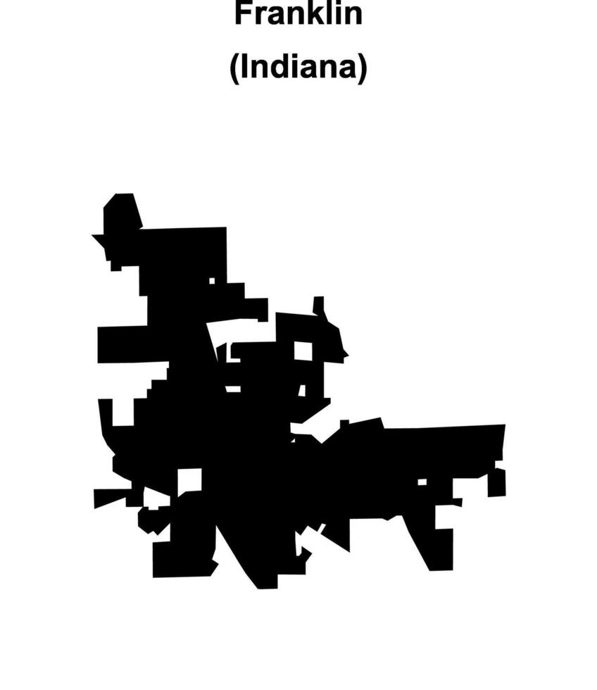 Franklin, Indiana blank outline map vector