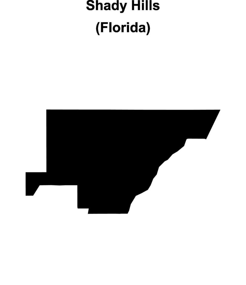 Shady Hills, Florida blank outline map vector