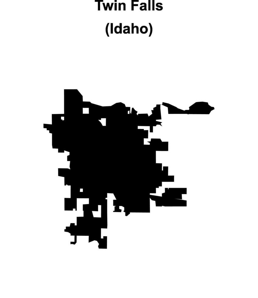 Twin Falls, Idaho blank outline map vector