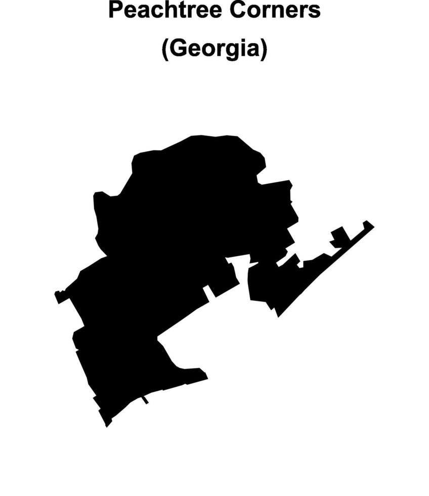 Peachtree Corners, Georgia blank outline map vector