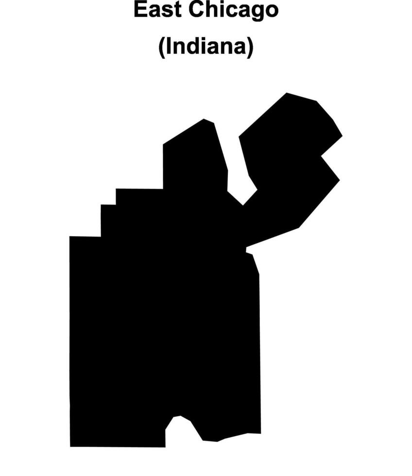 East Chicago, Indiana blank outline map vector