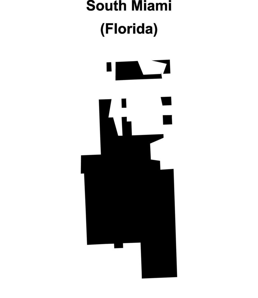 South Miami, Florida blank outline map vector