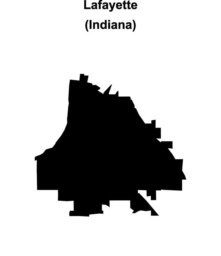 Lafayette, Indiana blank outline map vector