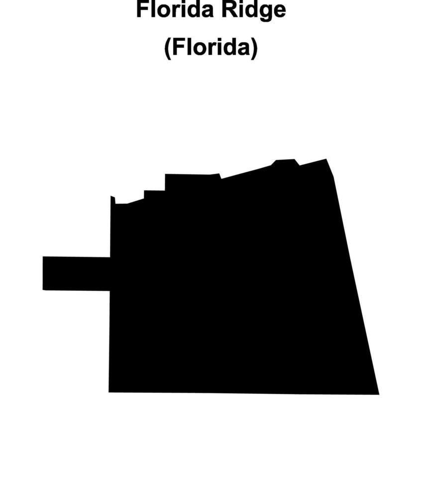 Florida Ridge, Florida blank outline map vector