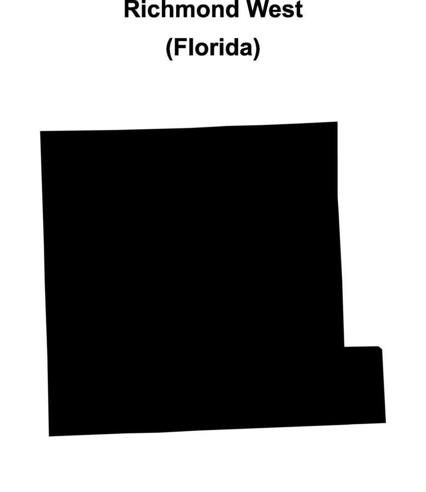 Richmond West, Florida blank outline map vector