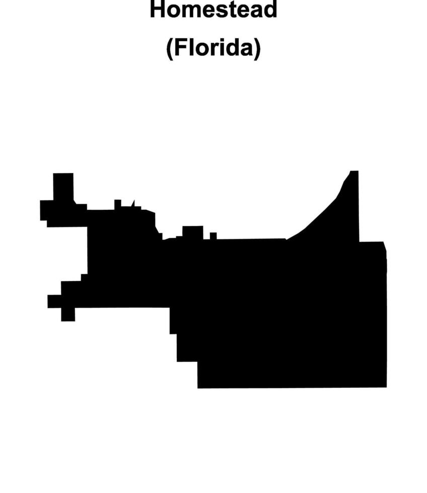 Homestead, Florida blank outline map vector