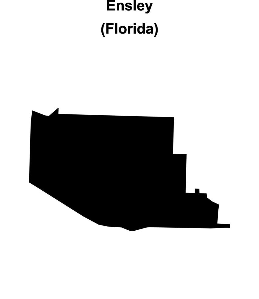 Ensley, Florida blank outline map vector