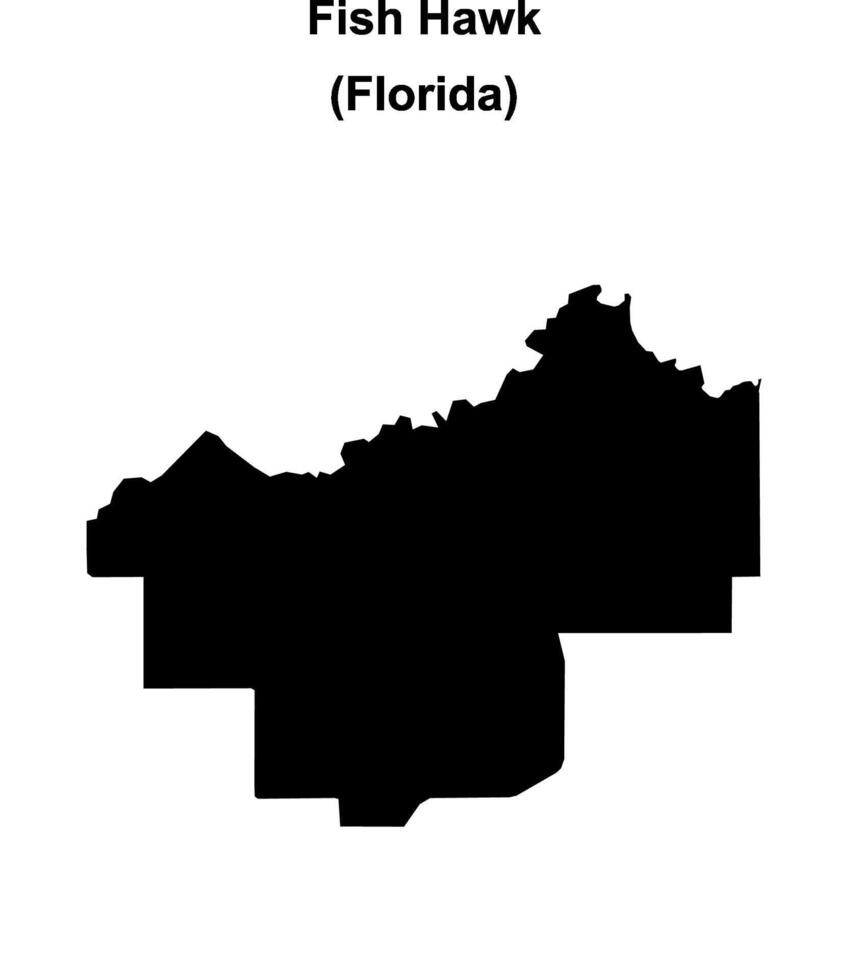Fish Hawk, Florida blank outline map vector