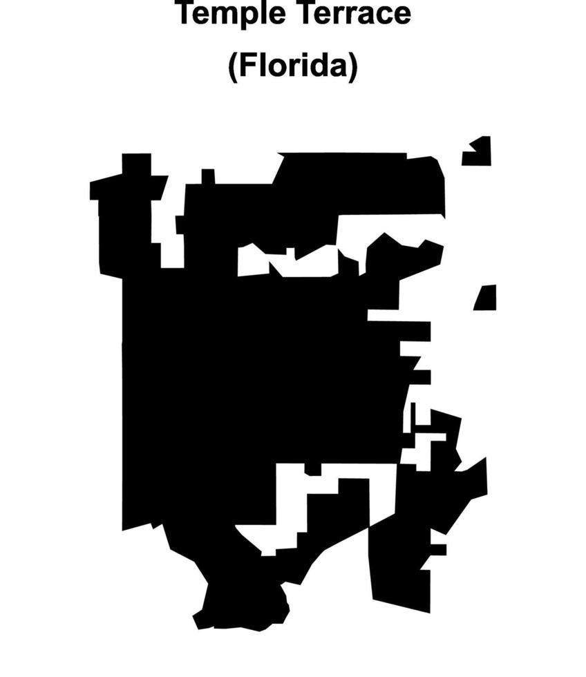 Temple Terrace, Florida blank outline map vector
