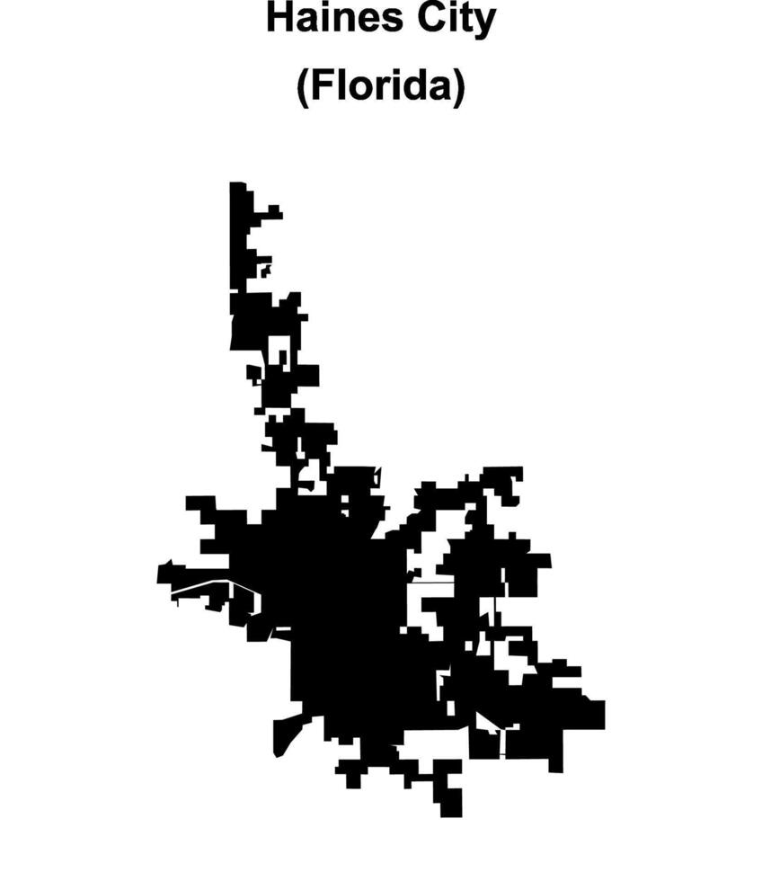 Haines City, Florida blank outline map vector