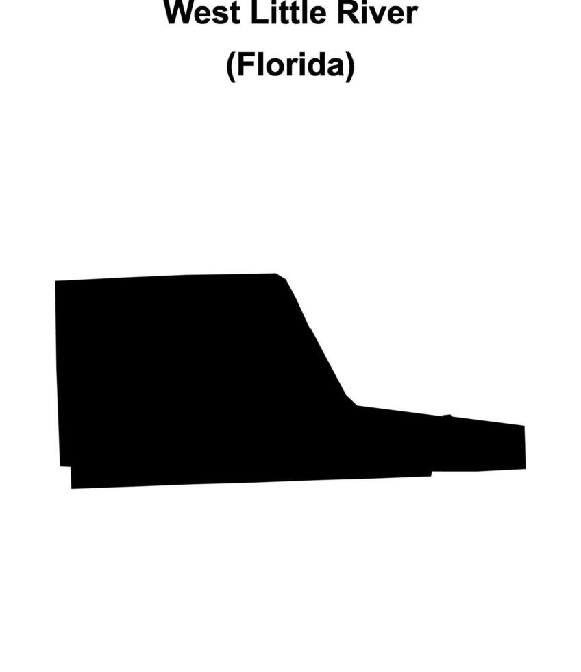 West Little River, Florida blank outline map vector
