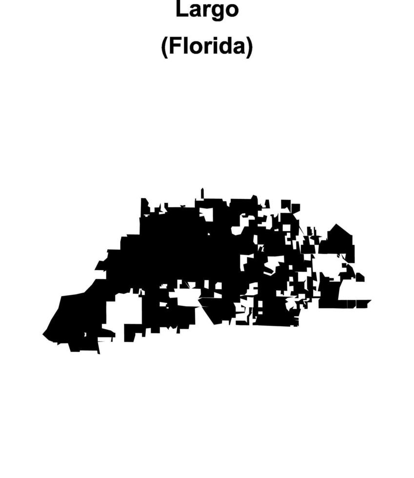Largo, Florida blank outline map vector