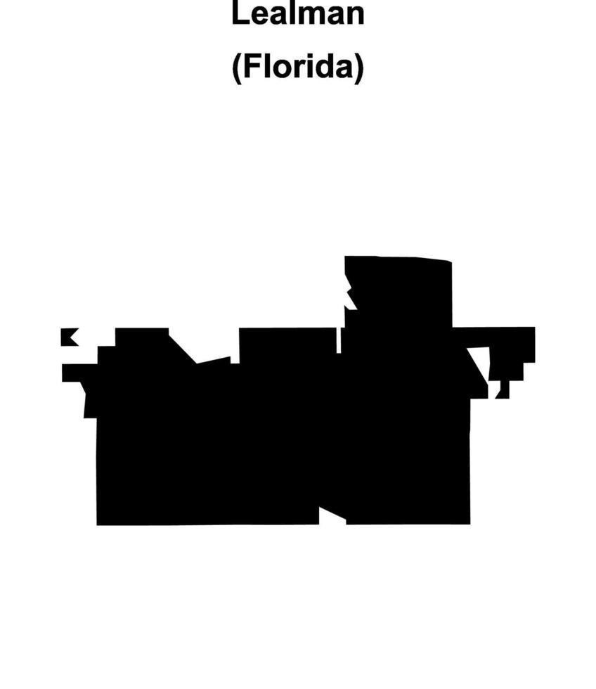 Lealman, Florida blank outline map vector