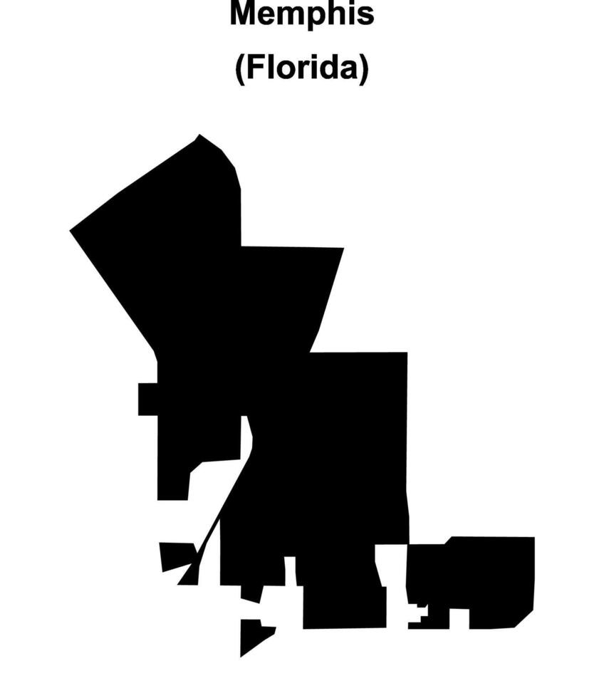 Memphis, Florida blank outline map vector