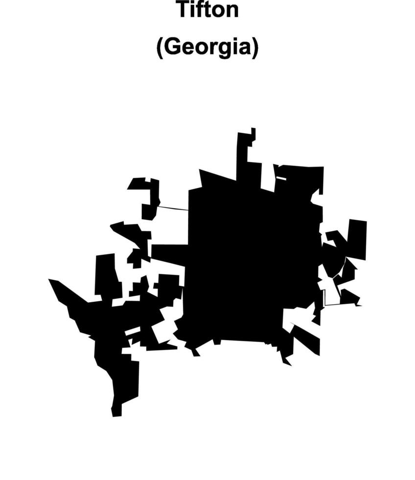 Tifton, Georgia blank outline map vector