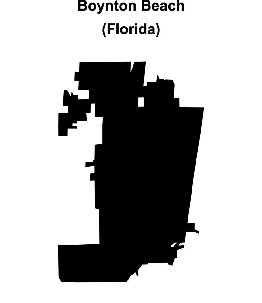 Boynton Beach, Florida blank outline map vector