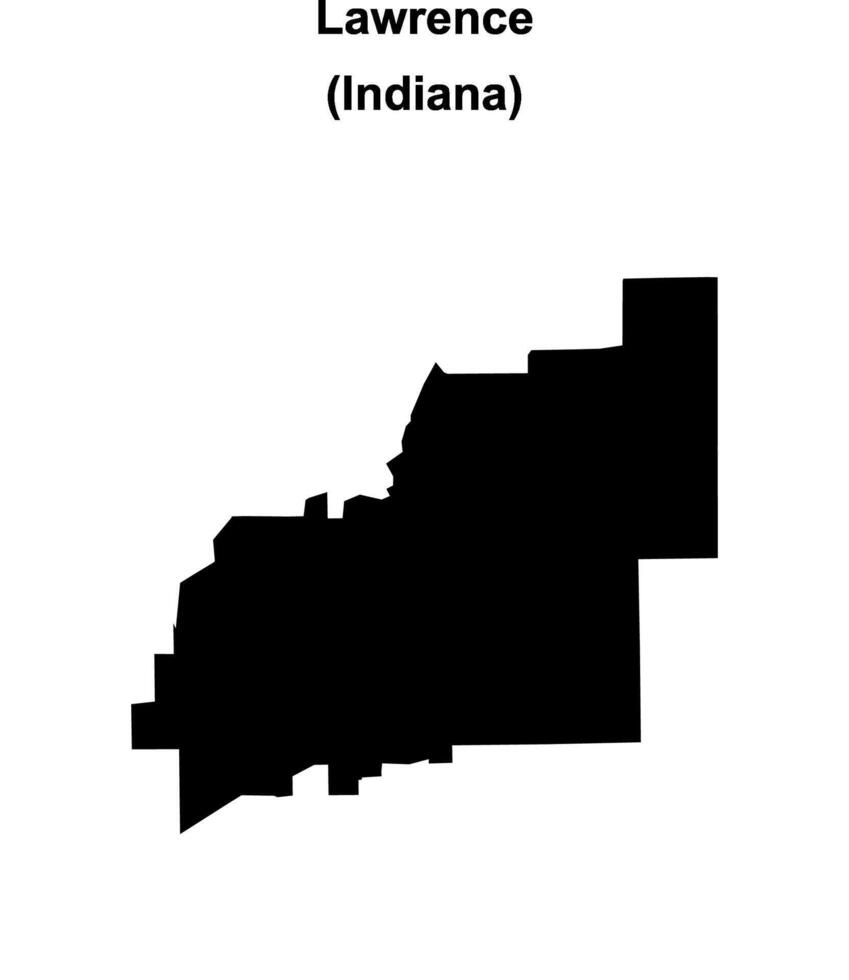 Lawrence, Indiana blank outline map vector