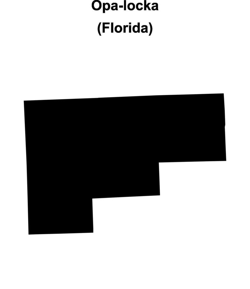 Opa-locka, Florida blank outline map vector