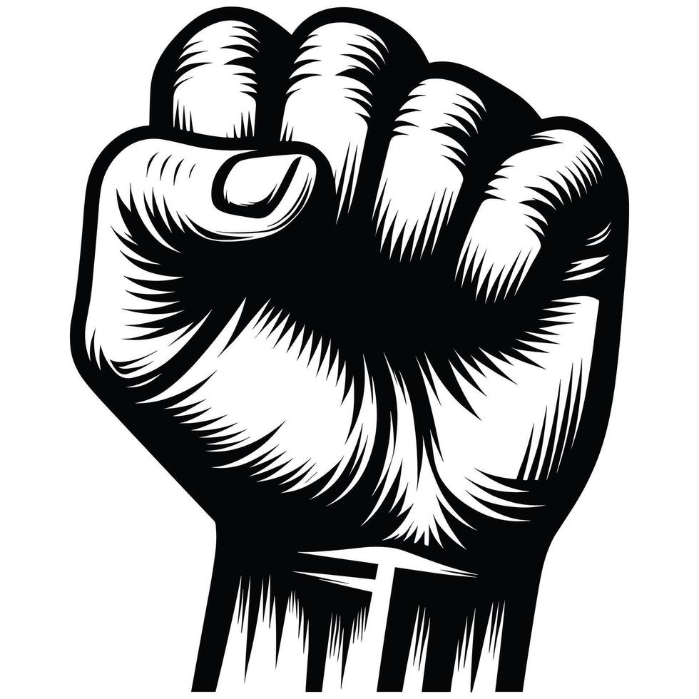 Fist Illustration Representing Strength and Revolution vector