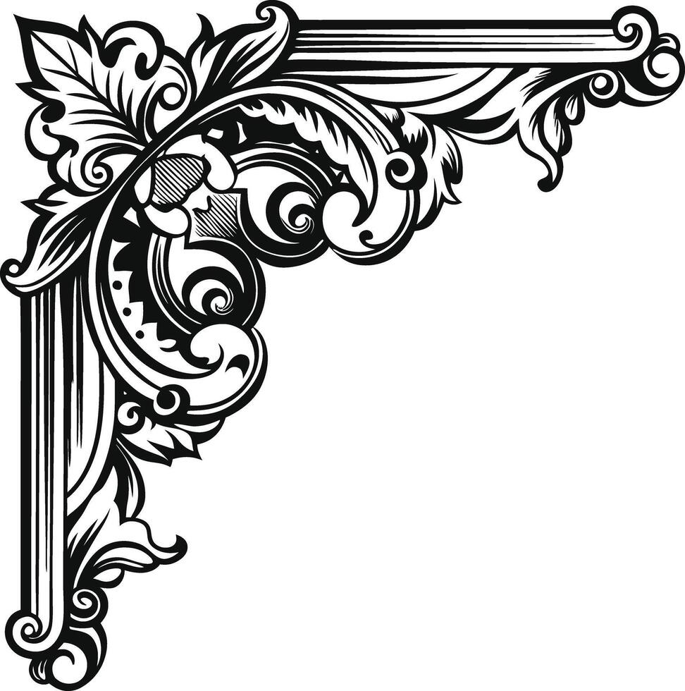 Corner with ornate design vector