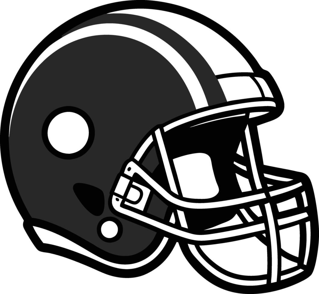 A black and white football helmet on a white background vector