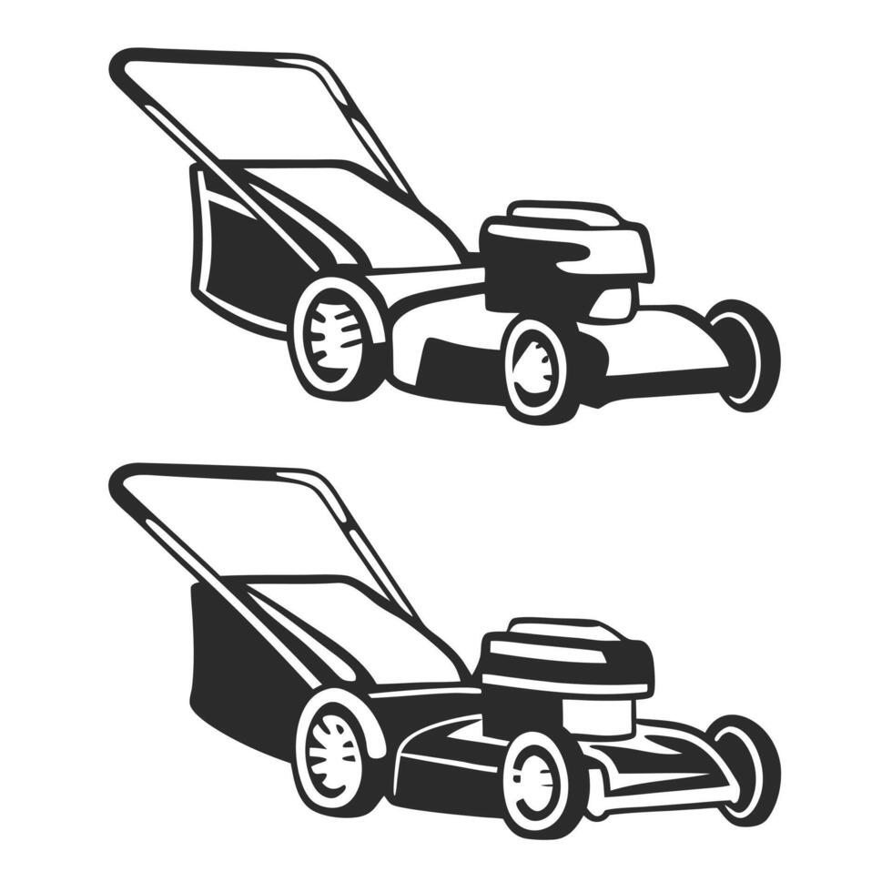 Landscaping Clean and Professional Lawn Mower Illustration for Your Brand vector