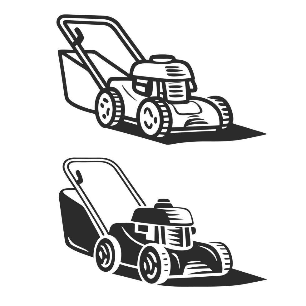 Landscaping Professional Lawn Mower Illustration vector