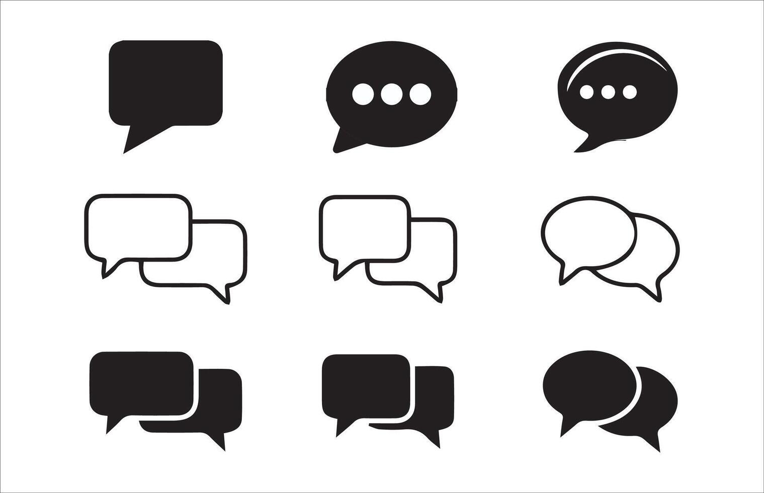 Chat icons isolated element. Set of talk bubble speech signs. vector