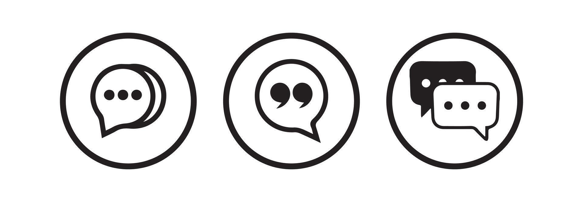 Comment icon. Chat icons. Speech bubble symbol set vector