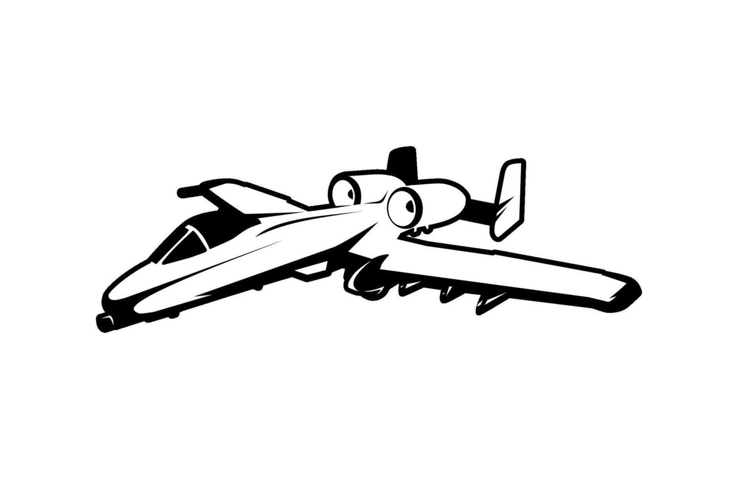 military fighter jet monochrome bomber plane vector