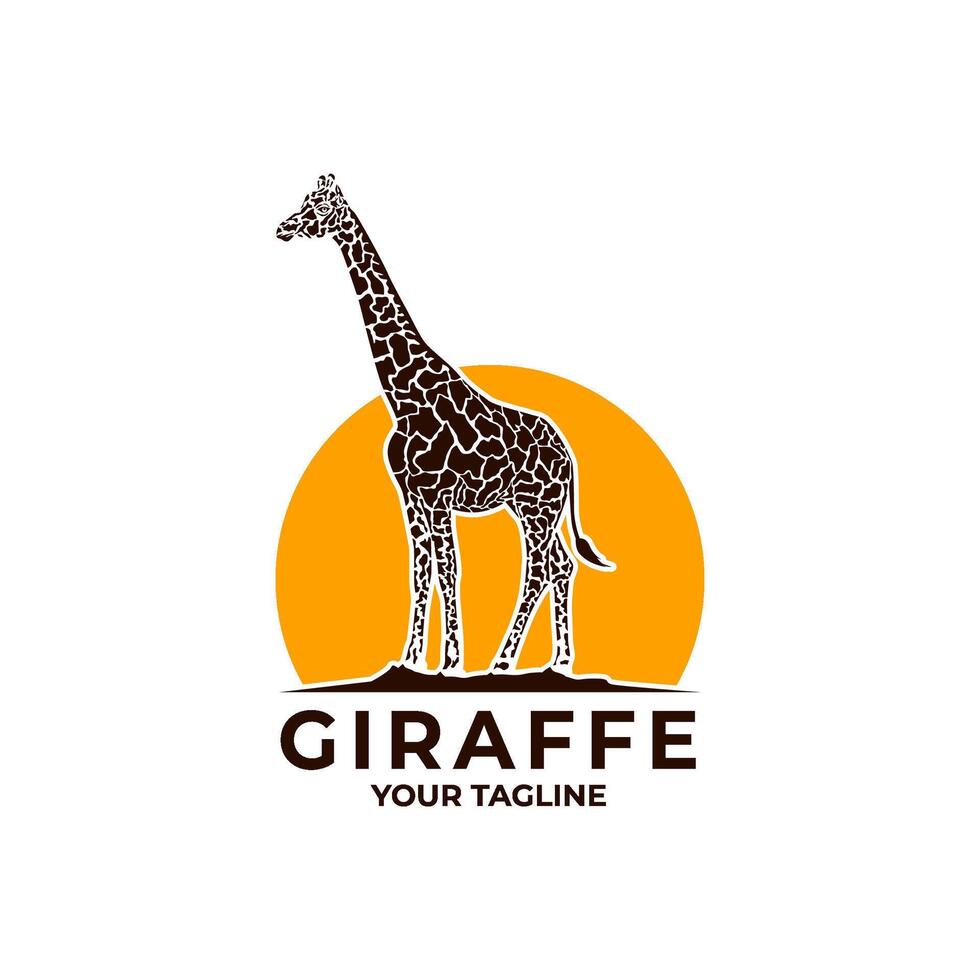logo giraffe with slogan template vector