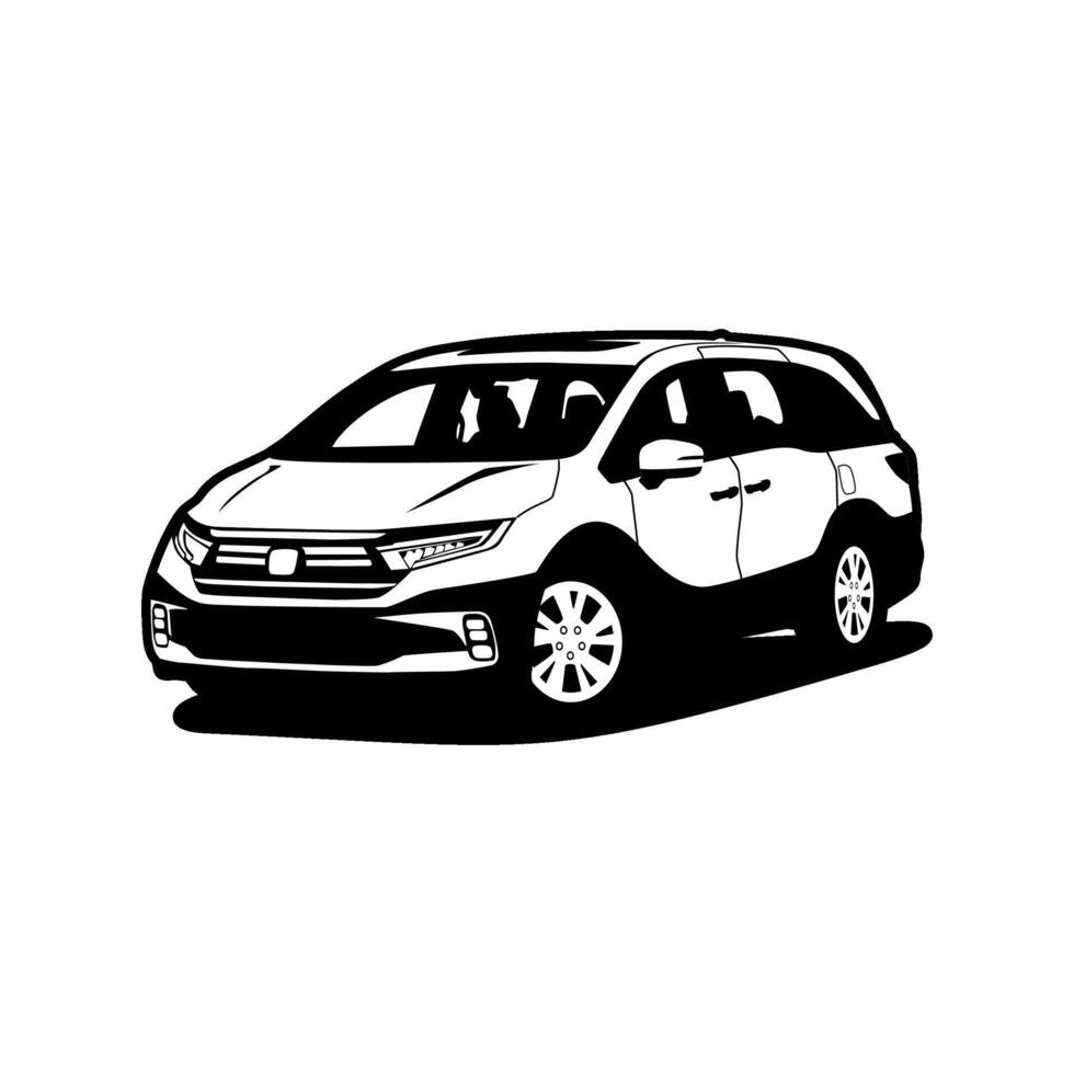 silhouette mpv premium car model illustration vector