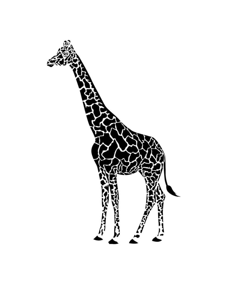 simple icon of a giraffe silhouette vector
