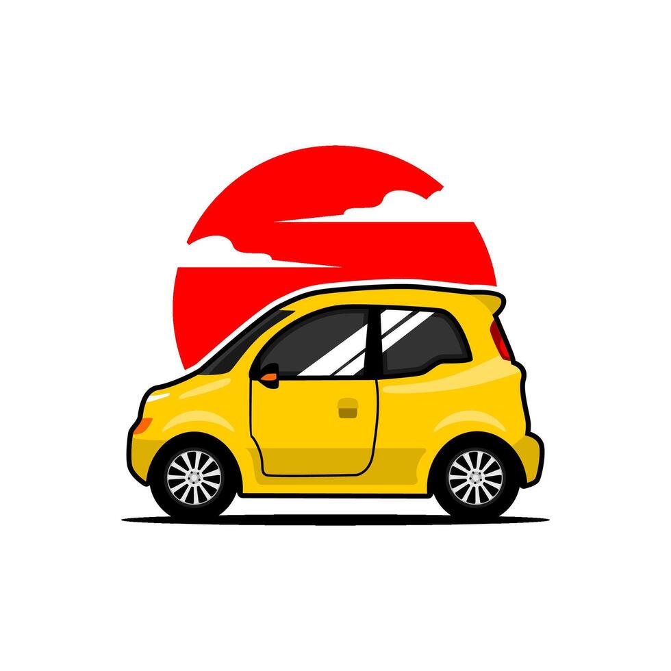 vehicle mini cute car cartoon vector