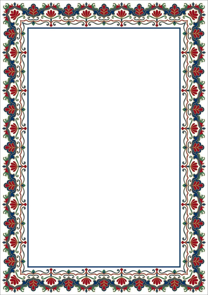 Antique-style frame, artistic floral pattern, decorative edge vector