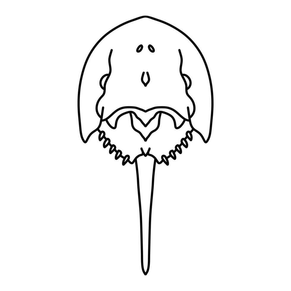 Black and White Isolated Illustration Of A Horseshoe Crab vector