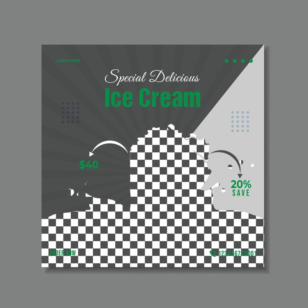 Best deal ice cream social media banner design template vector