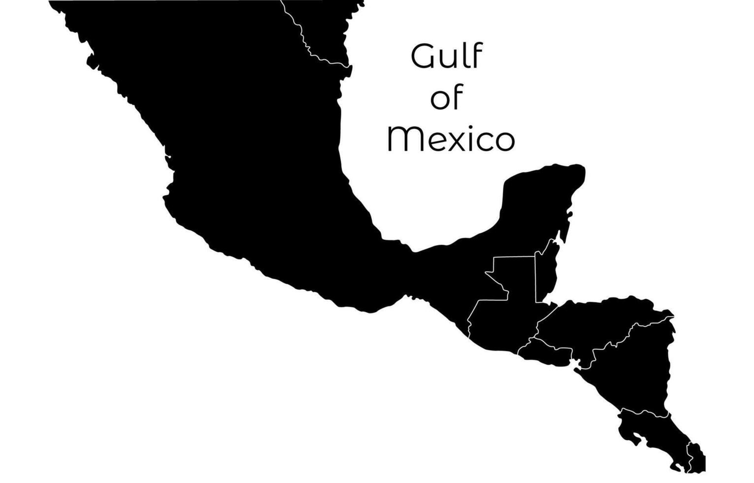 Map of Mexico and Central America - Map Of Mexico And Central America Highlighting The Gulf Of Mexico Vector