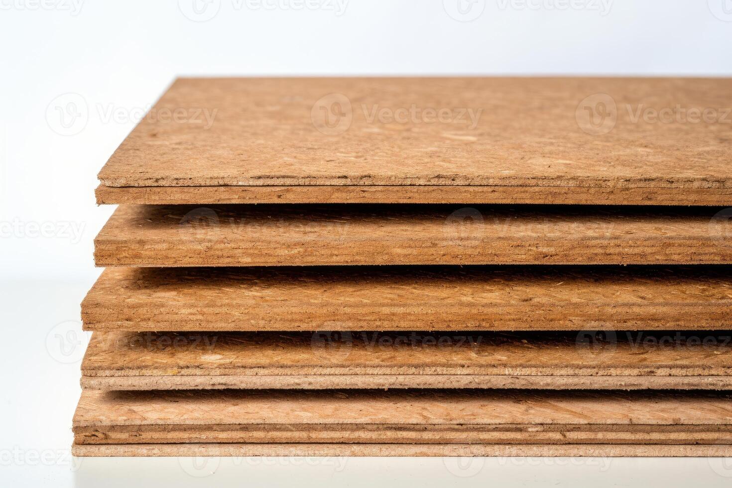 Stack of particle board panels creating a textured surface photo