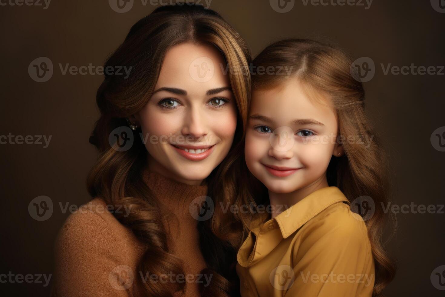 Mother and daughter smiling and embracing, showing family love and connection photo