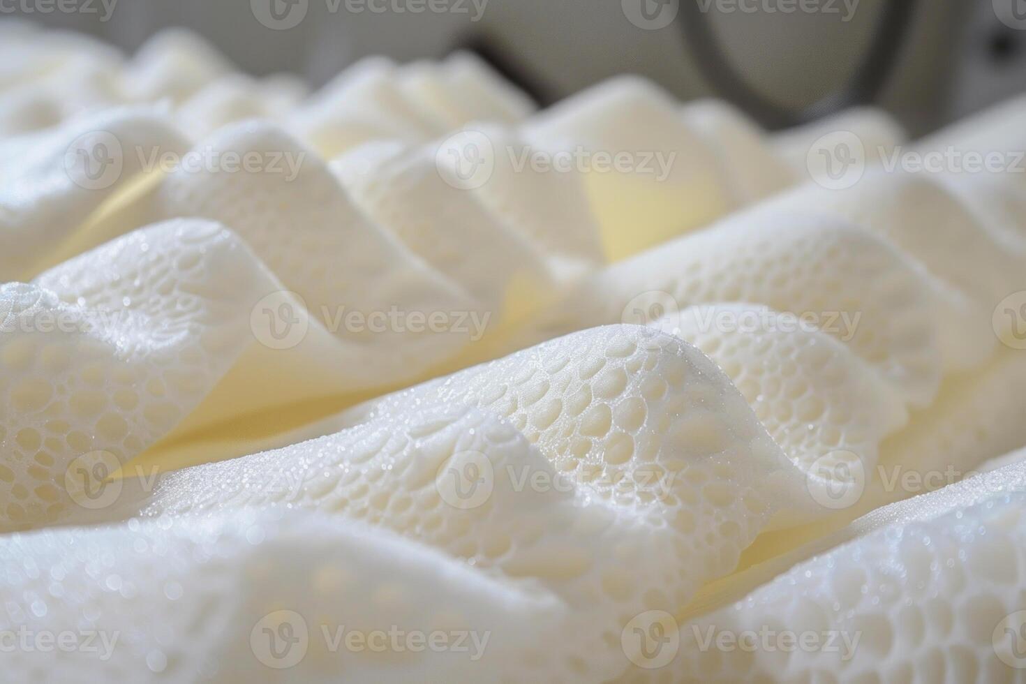 White memory foam material with open cell structure for breathable mattress photo