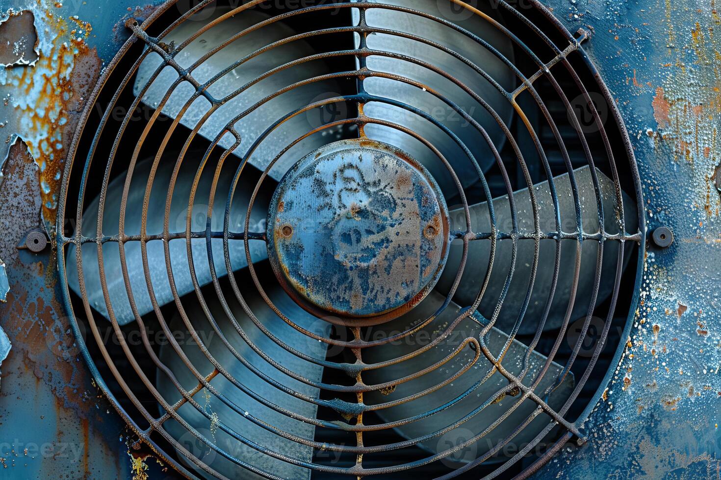 Rusty old industrial fan showing signs of age and corrosion photo