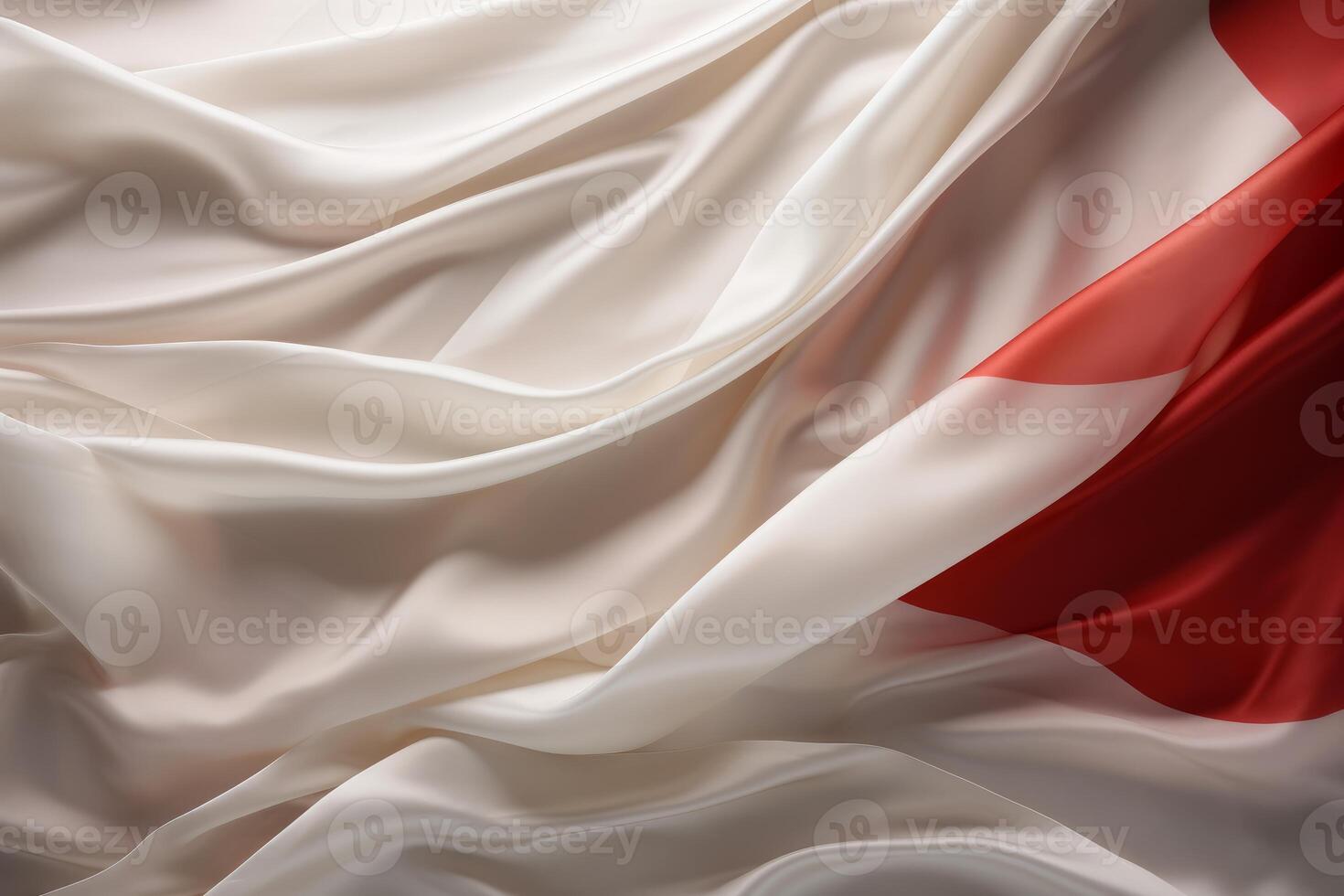 Red and white silk fabric flowing gently photo