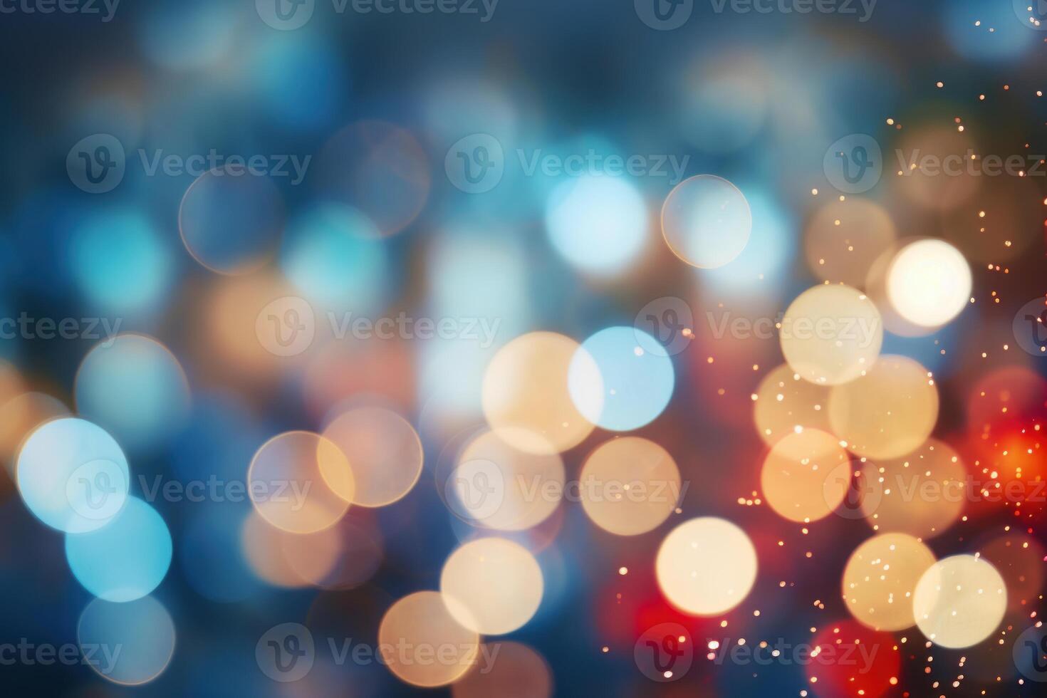 Abstract defocused blurred lights creating festive bokeh effect photo