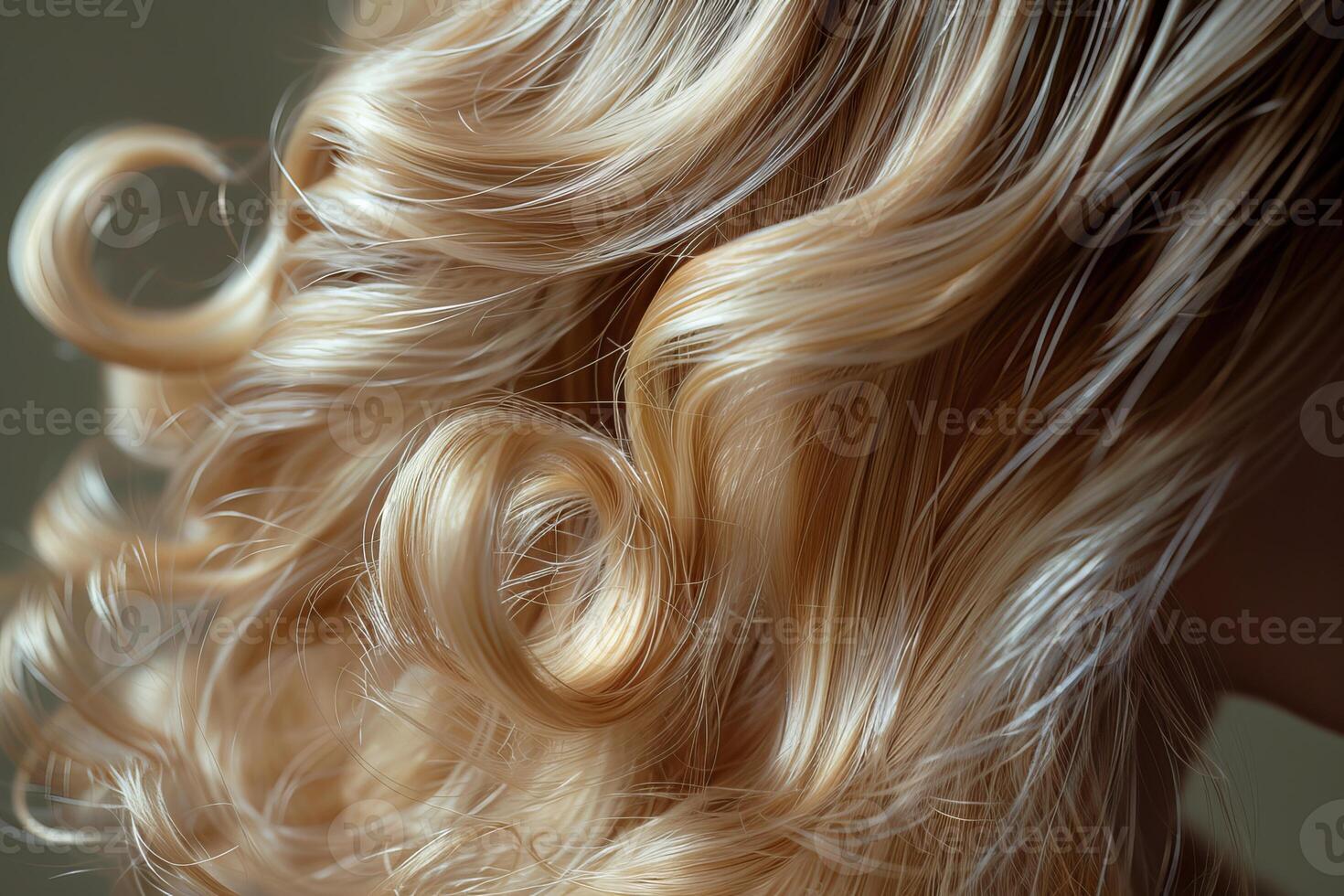Blond curly hair creating stunning textured waves photo