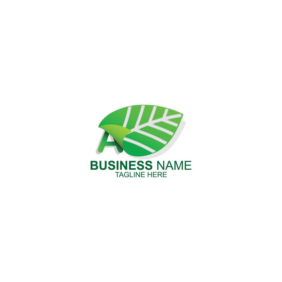 letter a logo leaf icon for business identity with creative illustration vector